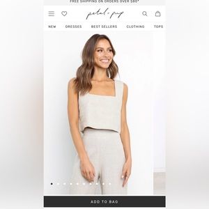 Petal and Pup Devlin linen cropped top (size 4) and pants (size 6). Never worn.